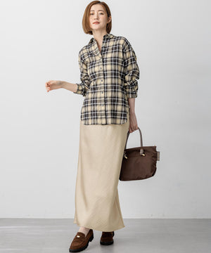 シャーリング チェック シャツ