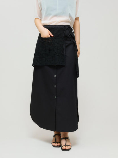 MIDIUMISOLID for Ladies レースレイヤードスカート