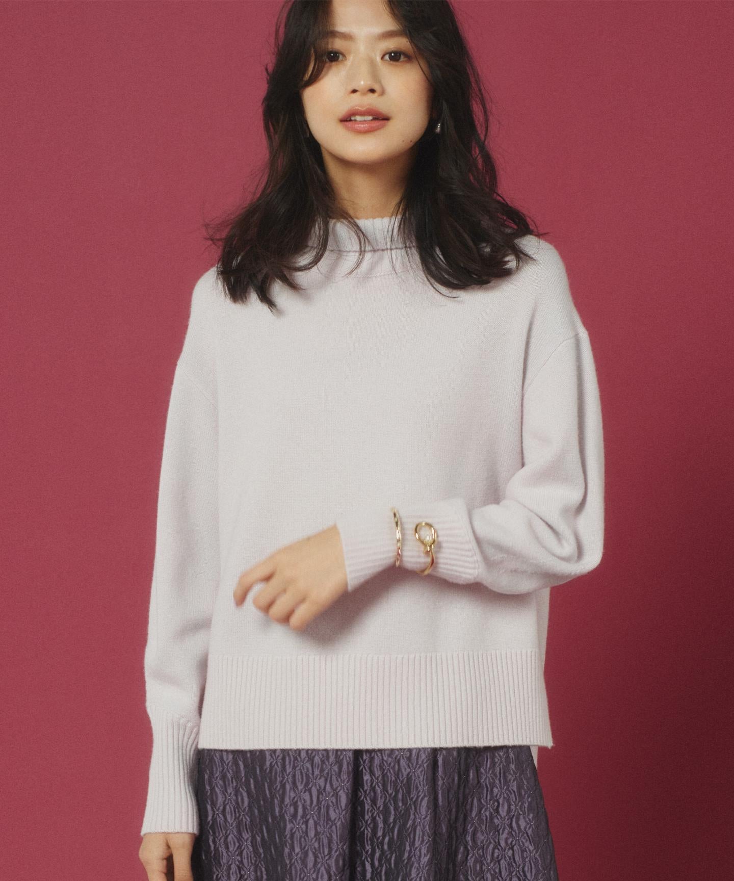 ウールカシミヤミックス ロールネック ニット