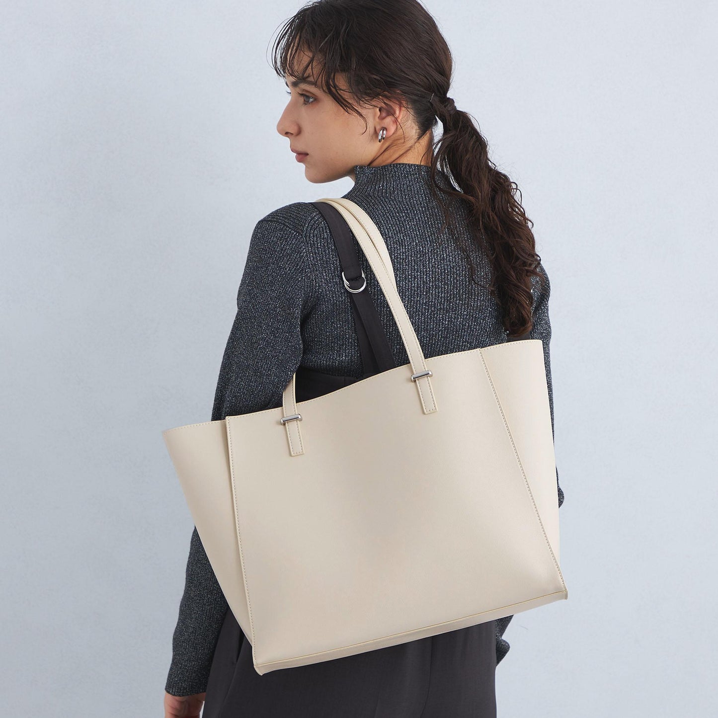 【WEB限定】ワンポイント シンプル トートバッグ（ソフトPCバッグ付） / A4 / 通勤