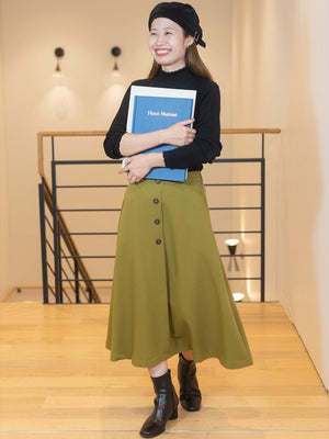 透かし柄ハイネックニット