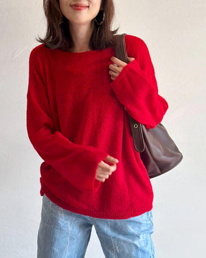 ドロストボートネックニット