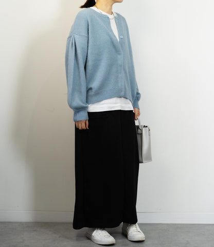 フォックス混カーブカーディガン