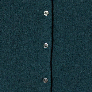 ウールナイロン クルーネックハーフスリーブカーディガン