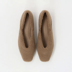 スクエア 2WAY フラットシューズ（ベージュ）