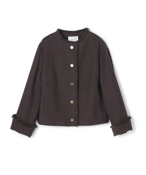 MULLIN / ウールツイードメタルボタンノーカラージャケット