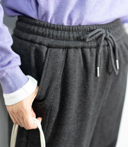 ヘリンボーン裏起毛イージーパンツ