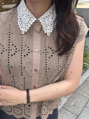 総レースシャツブラウス