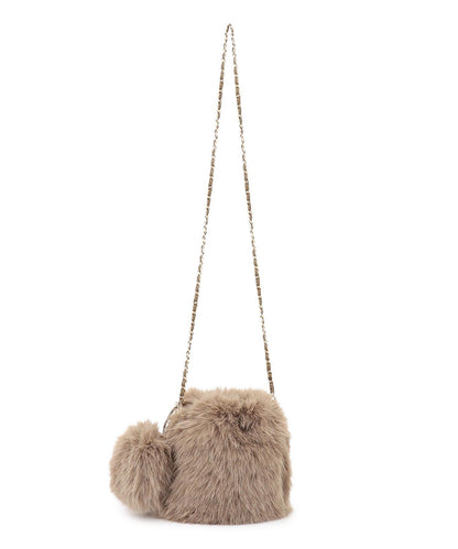 フェイクファー チャーム バッグ