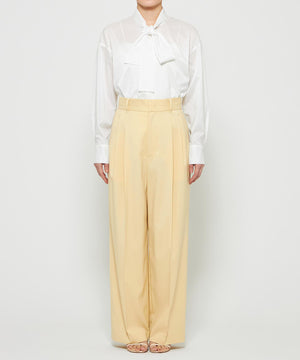 シルクライクタフタ ボウタイブラウス