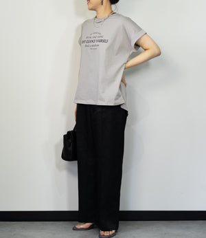 【接触冷感】レタリングフレンチスリーブTシャツ