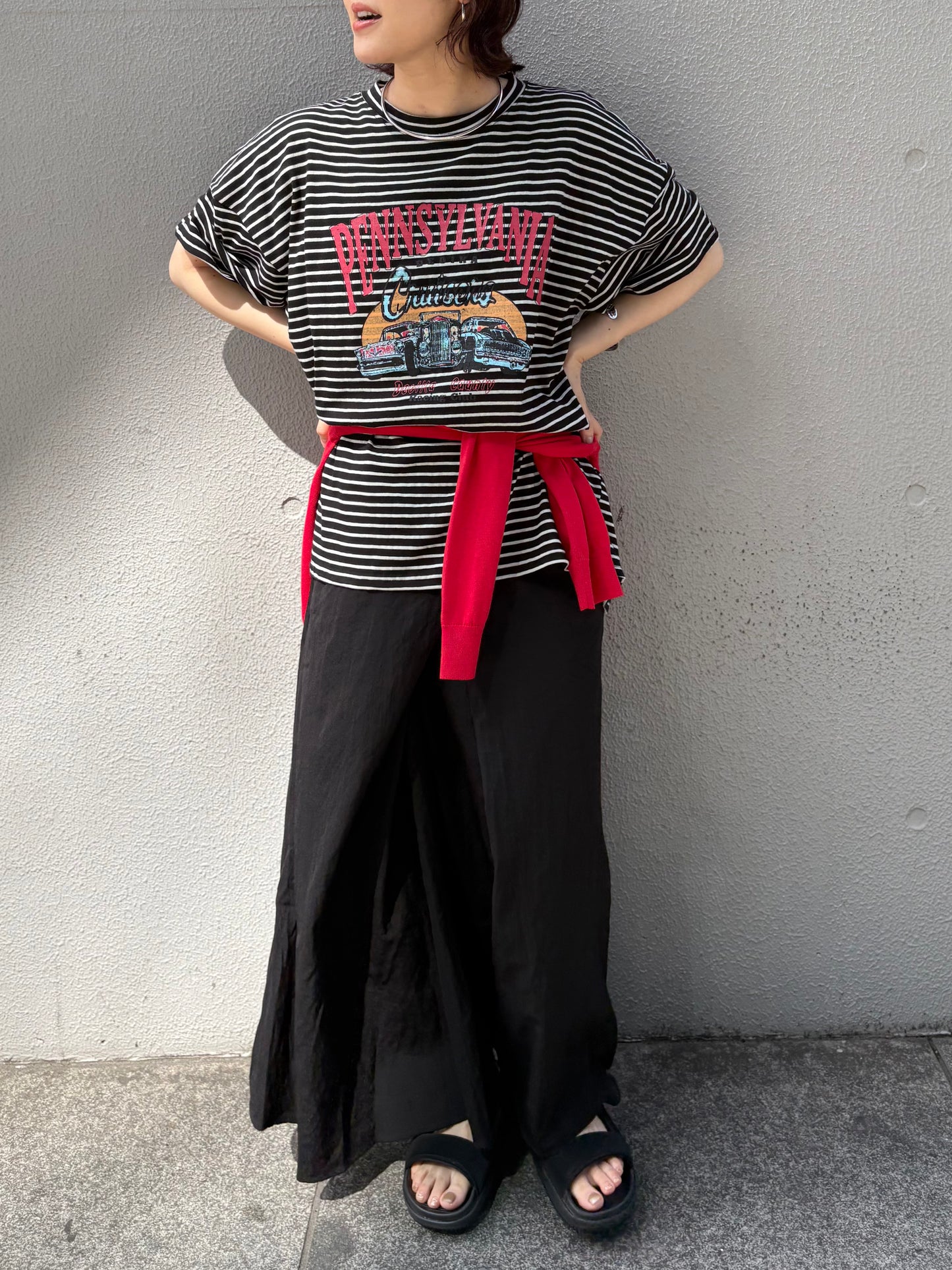 ヴィンテージライクプリントボーダーT