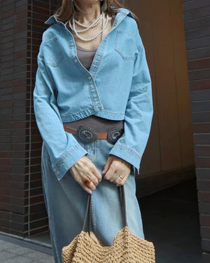 アシメアレンジデニムシャツジャケット