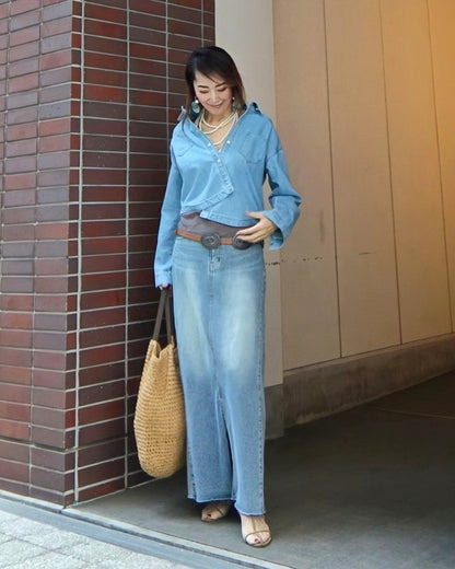 アシメアレンジデニムシャツジャケット