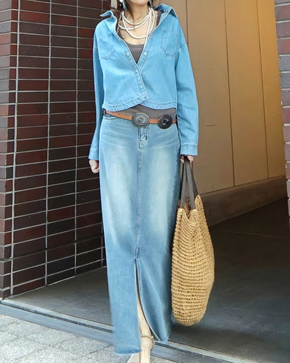 アシメアレンジデニムシャツジャケット