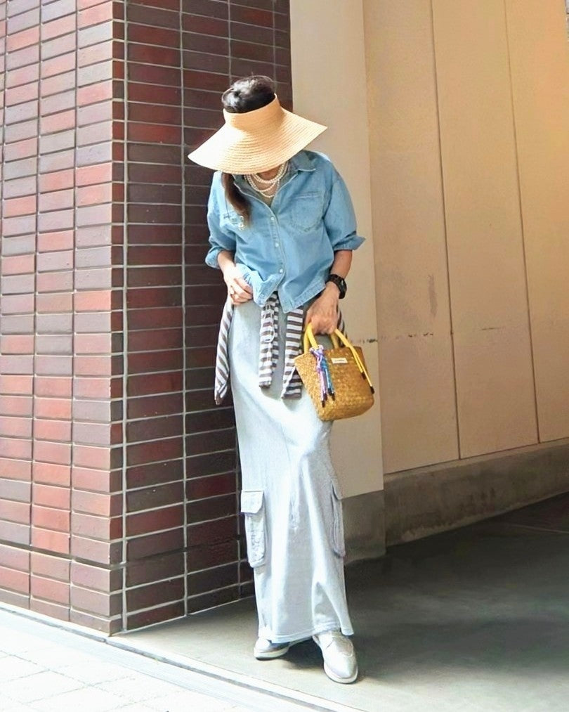 スウェットカーゴロングスカート