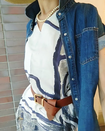 デニム半袖シャツジャケット