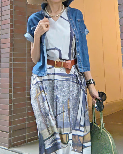 デニム半袖シャツジャケット