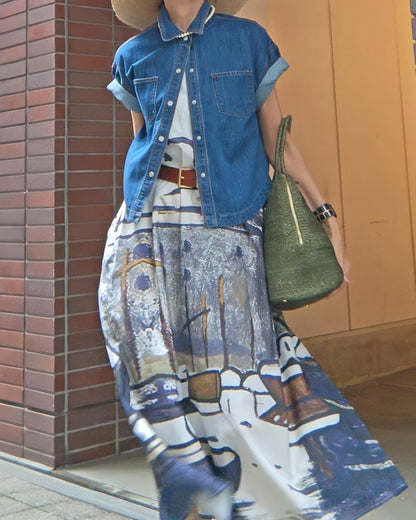 デニム半袖シャツジャケット