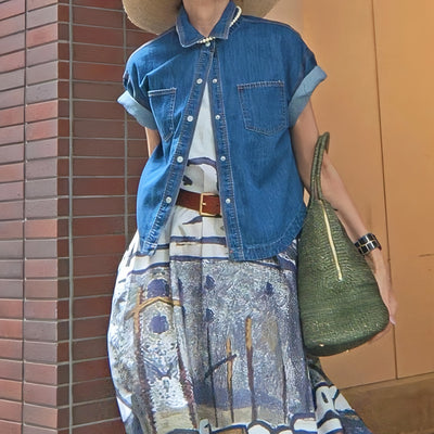 デニム半袖シャツジャケット