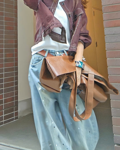 ペイントワイドハンサムデニムパンツ