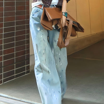 ペイントワイドハンサムデニムパンツ