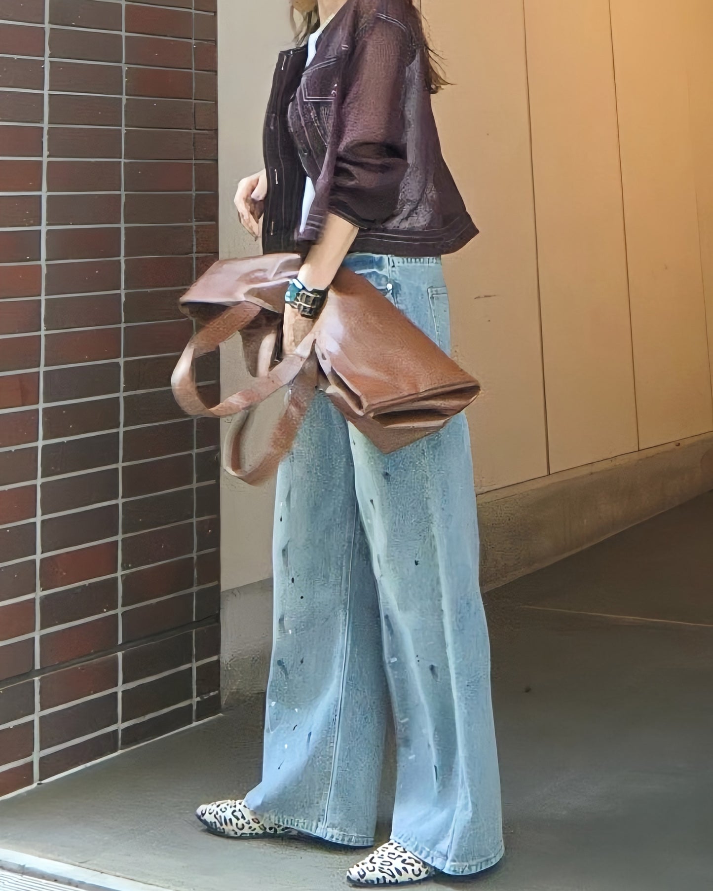 ペイントワイドハンサムデニムパンツ