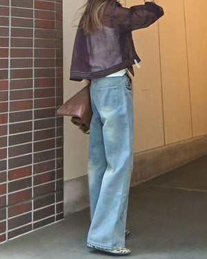 ペイントワイドハンサムデニムパンツ