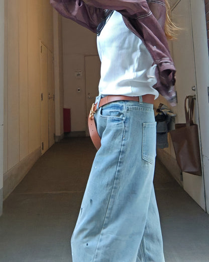 ペイントワイドハンサムデニムパンツ