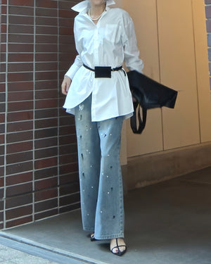 バックスリットボクシーシャツ
