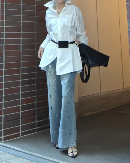 バックスリットボクシーシャツ