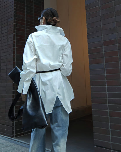 バックスリットボクシーシャツ
