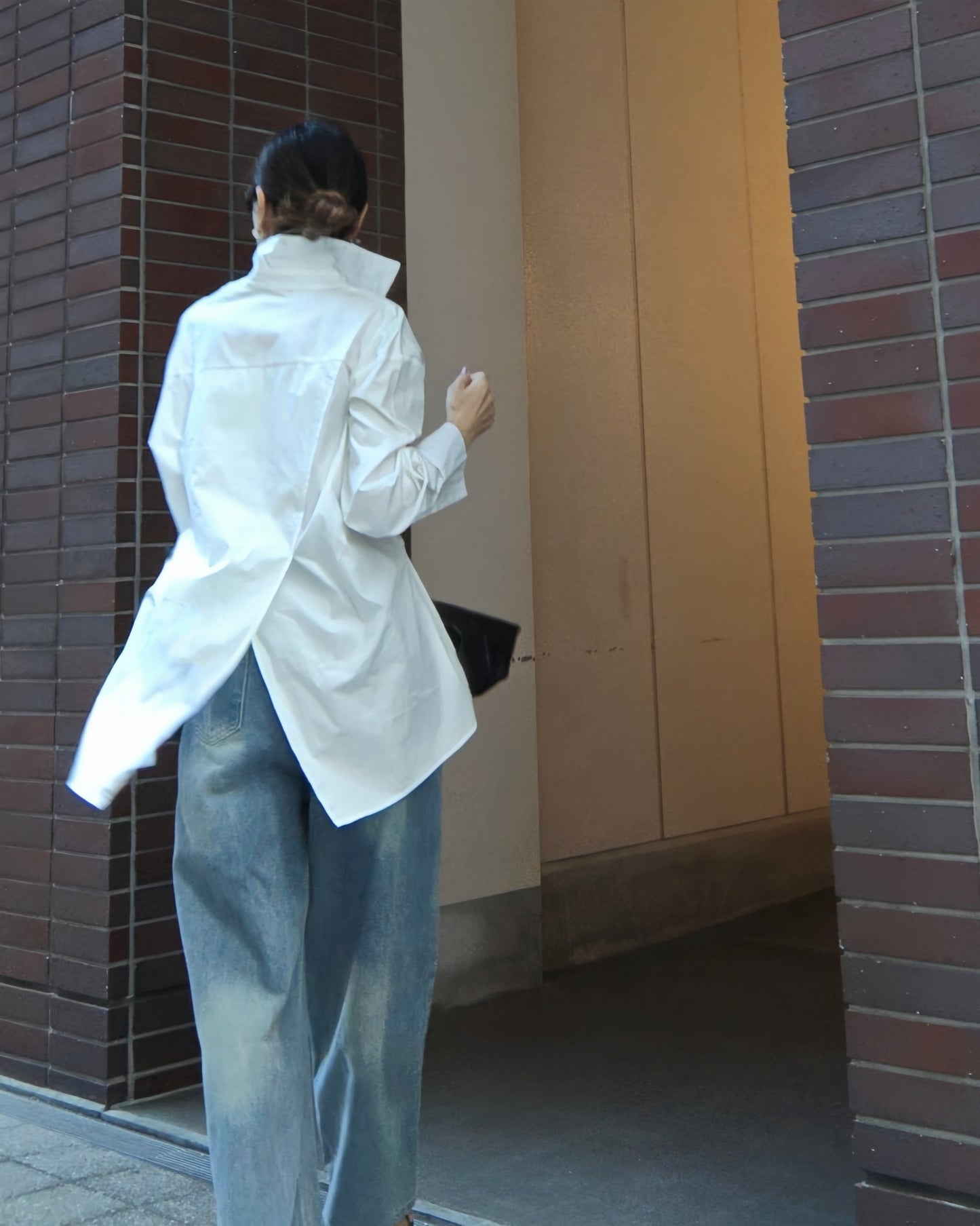 バックスリットボクシーシャツ