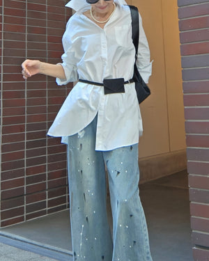 バックスリットボクシーシャツ
