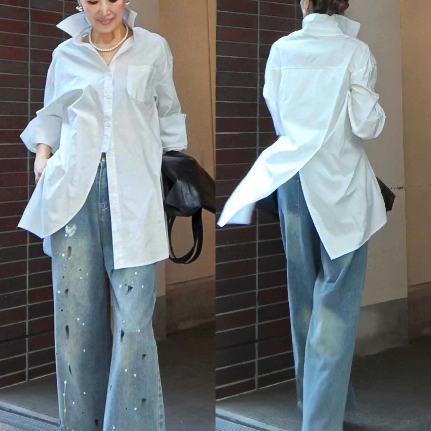 バックスリットボクシーシャツ
