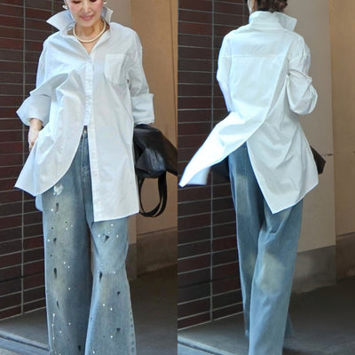 バックスリットボクシーシャツ