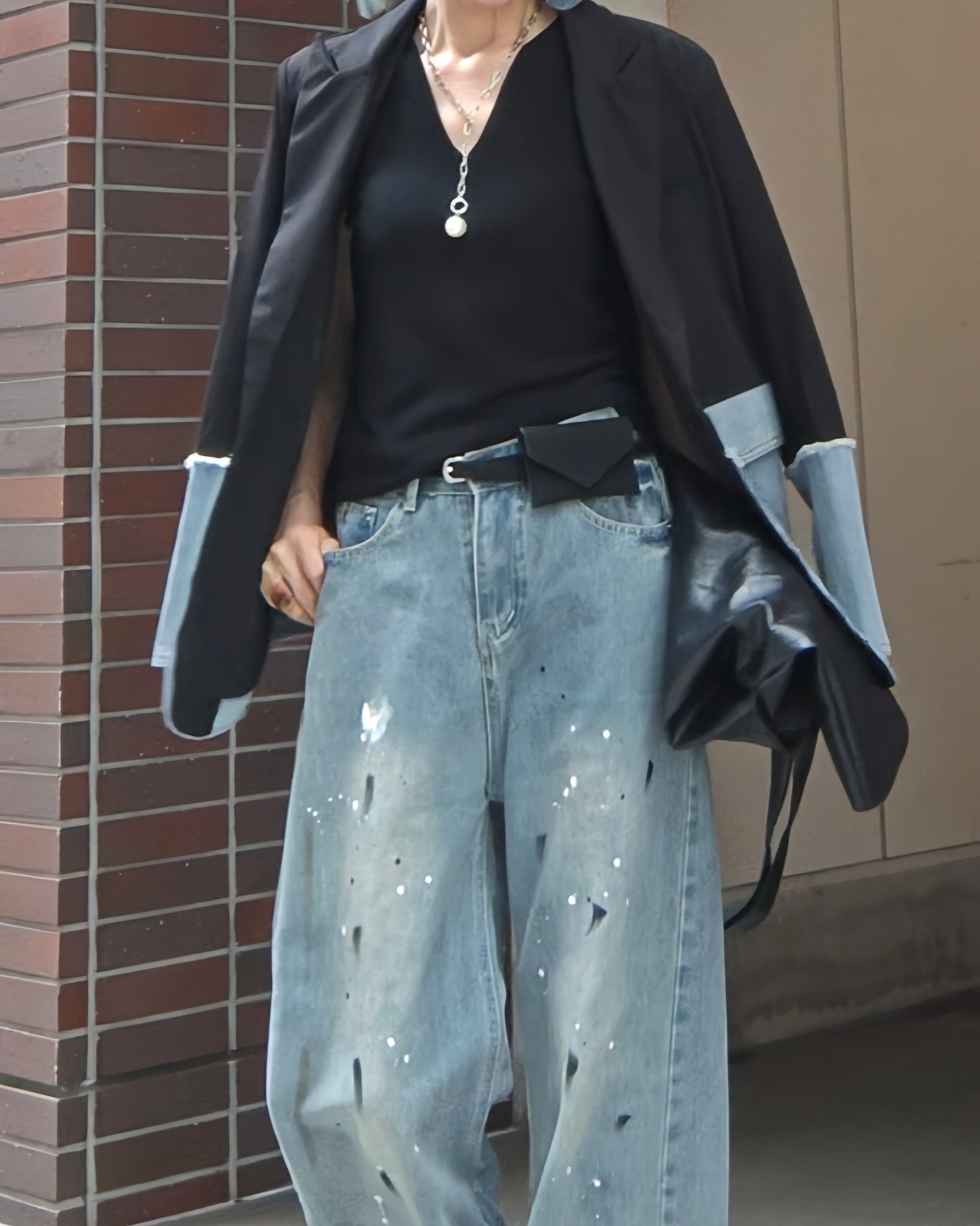 スエードタッチのベルトバッグ