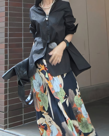 バックスリットボクシーシャツ