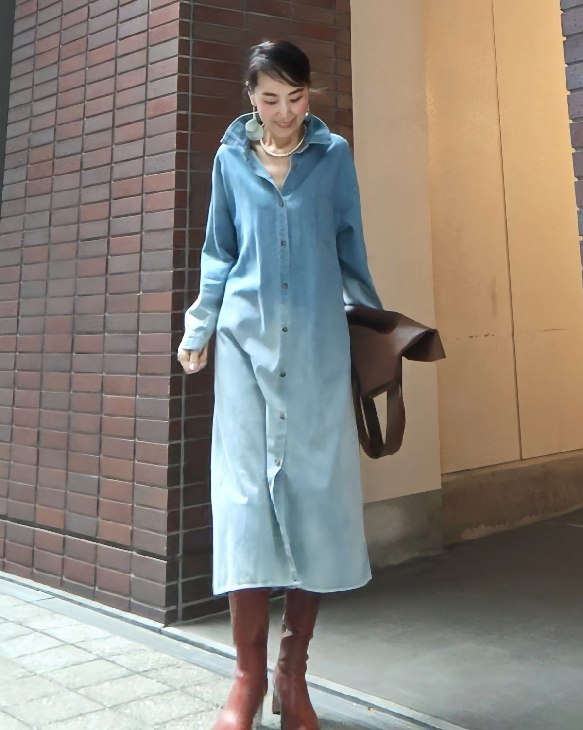 グラデーションデニムワンピース