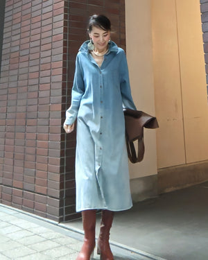 グラデーションデニムワンピース