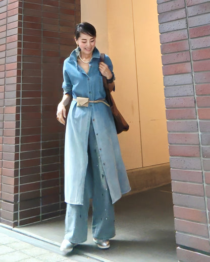 グラデーションデニムワンピース