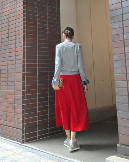 チェックコンビカフスカーディガン
