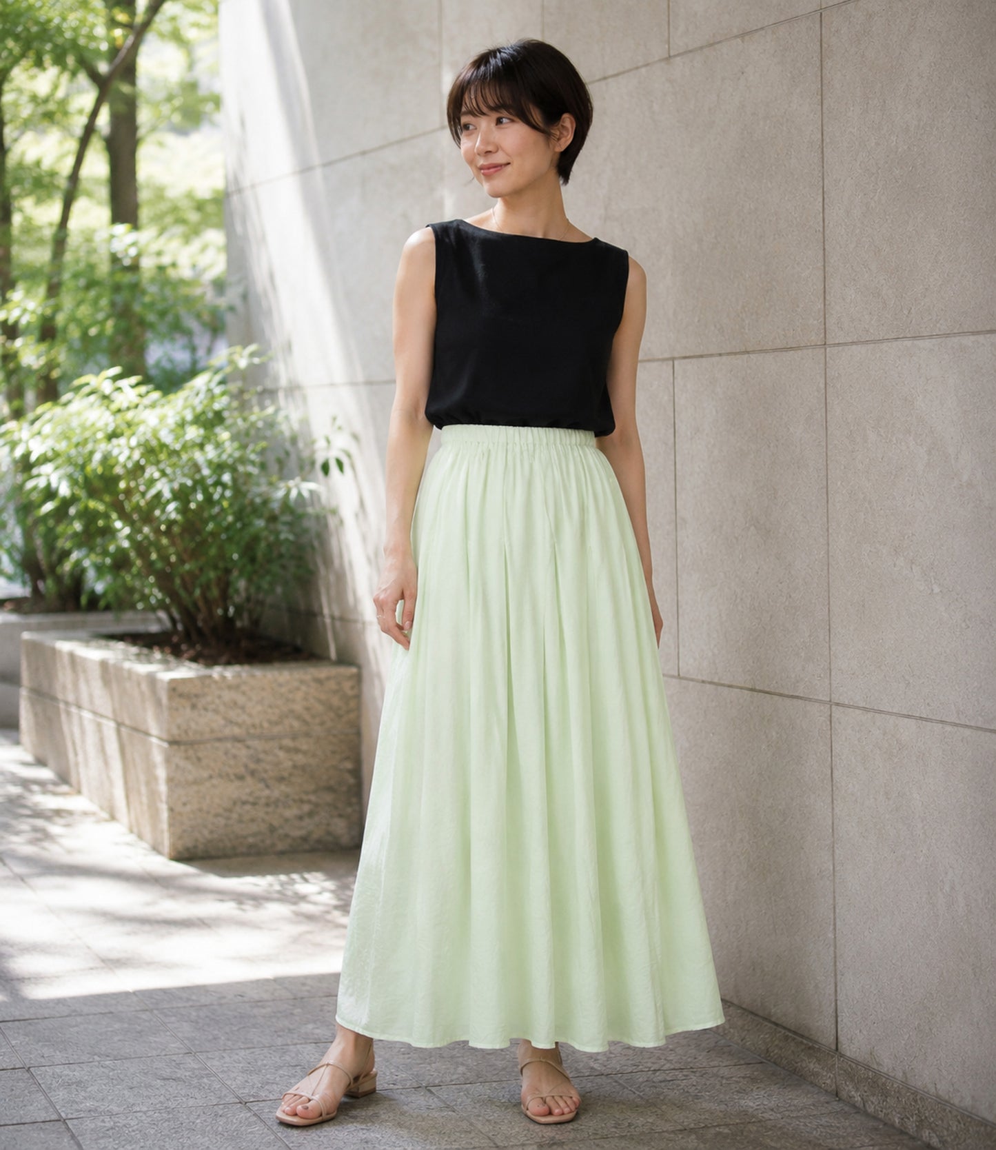 エアリータックフレアスカート
