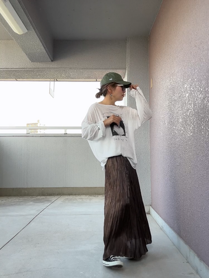 オフショルダーシアーフォトT