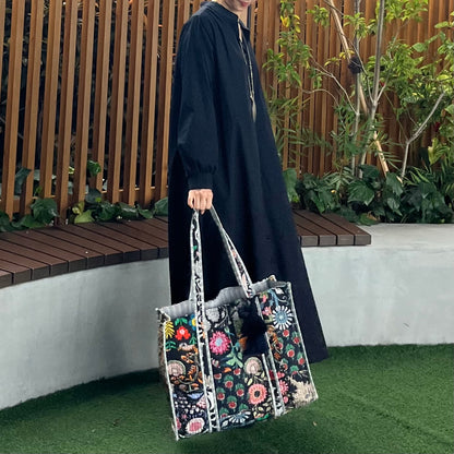 ブロックプリント パッチワークバッグ
