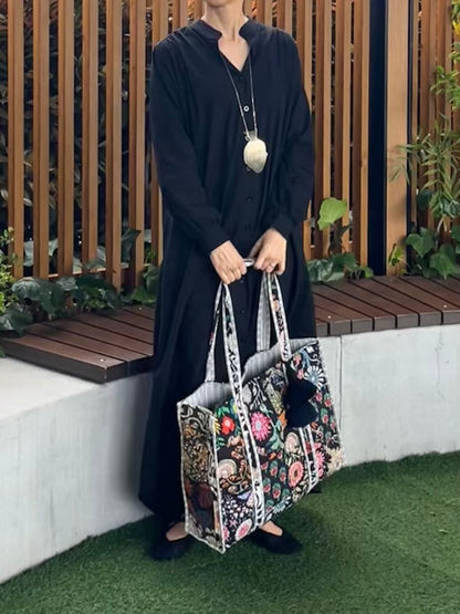 ブロックプリント パッチワークバッグ