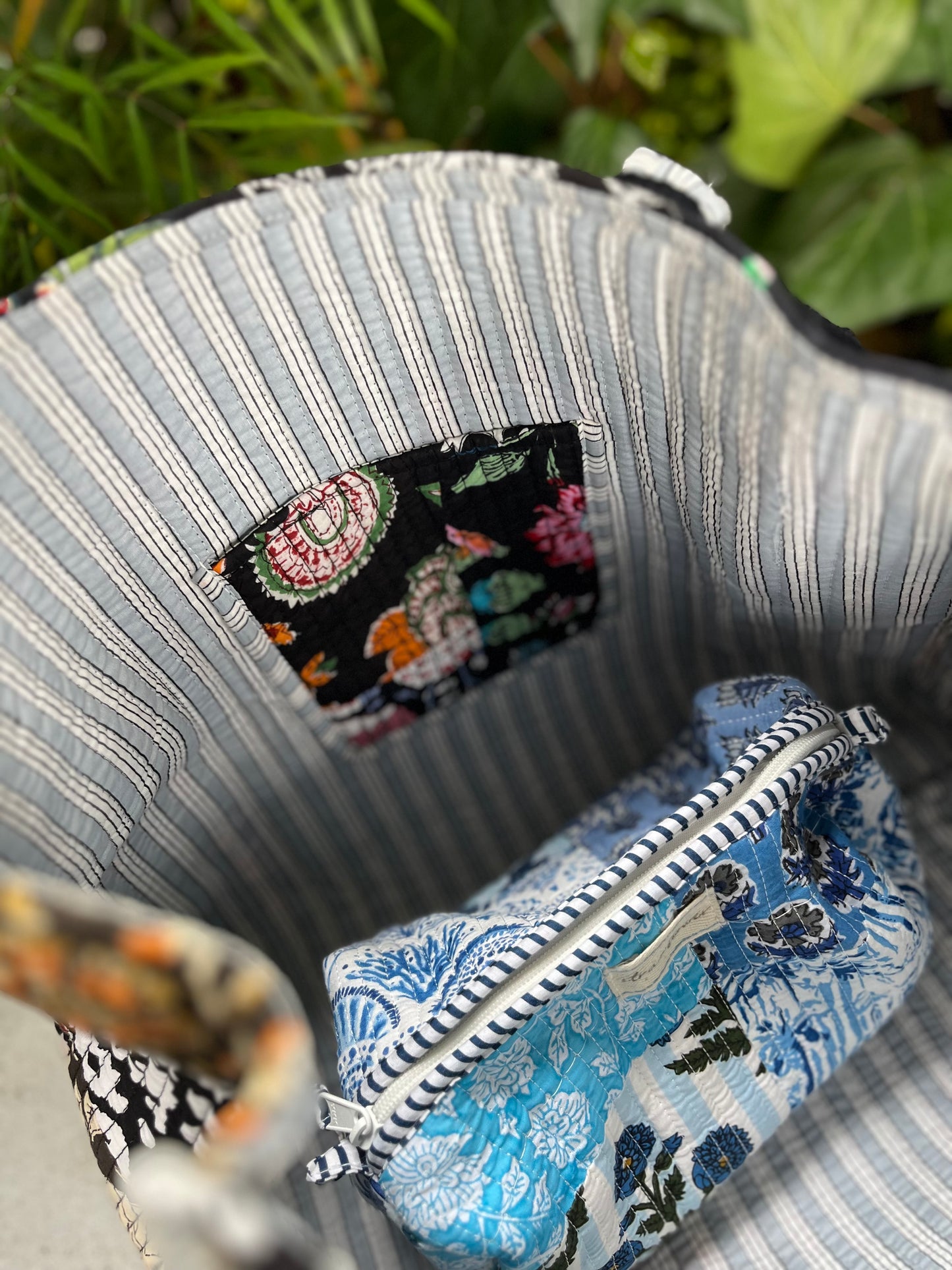 ブロックプリント パッチワークバッグ