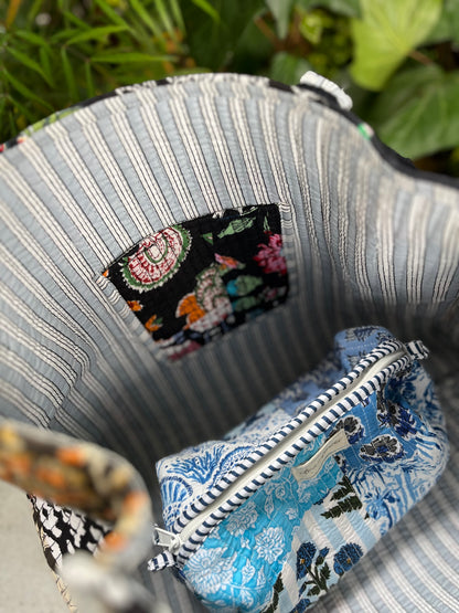 ブロックプリント パッチワークバッグ