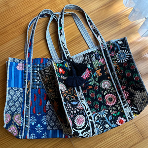 ブロックプリント パッチワークバッグ