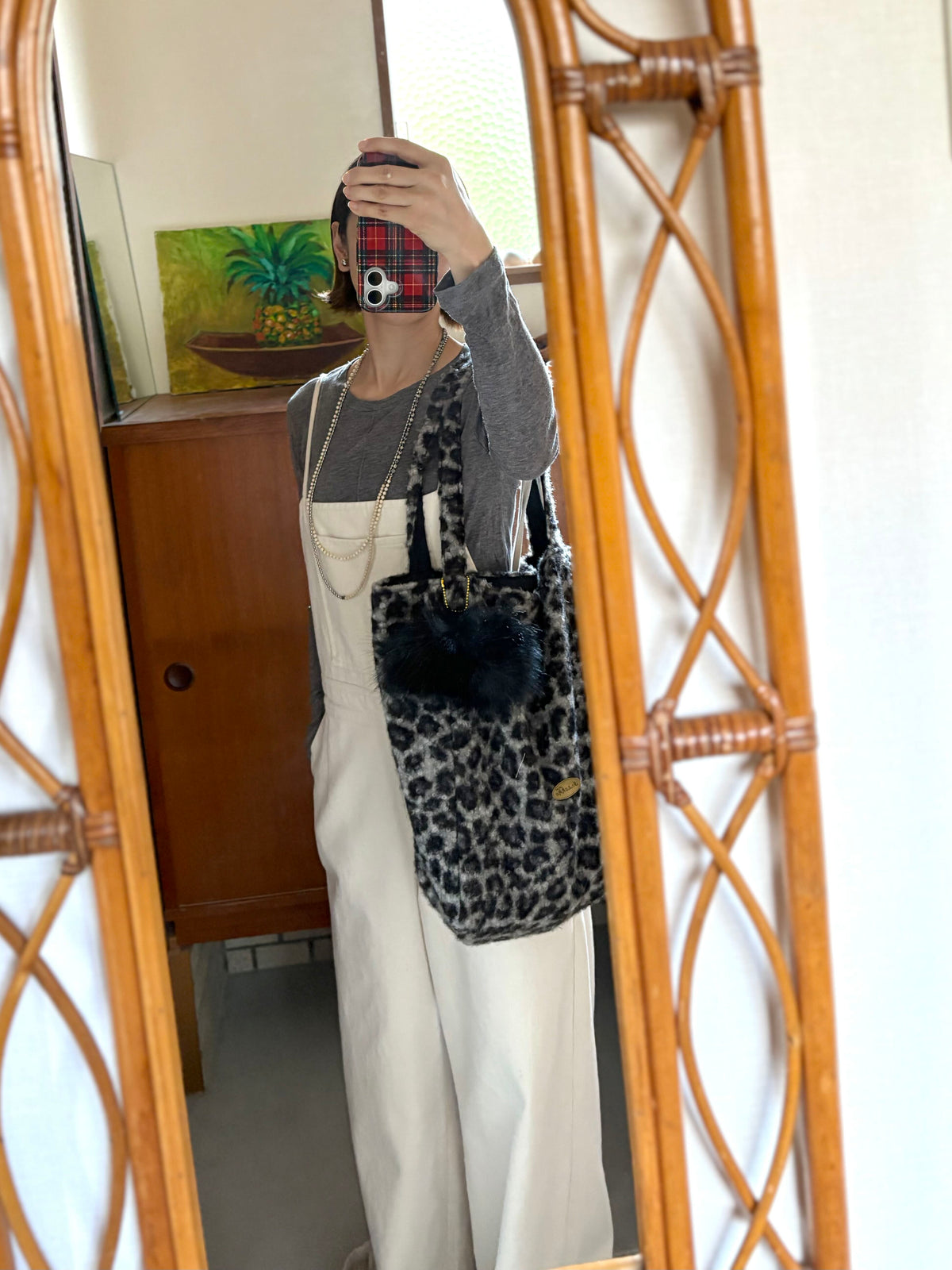 レオパードボア リバーシブルBAG